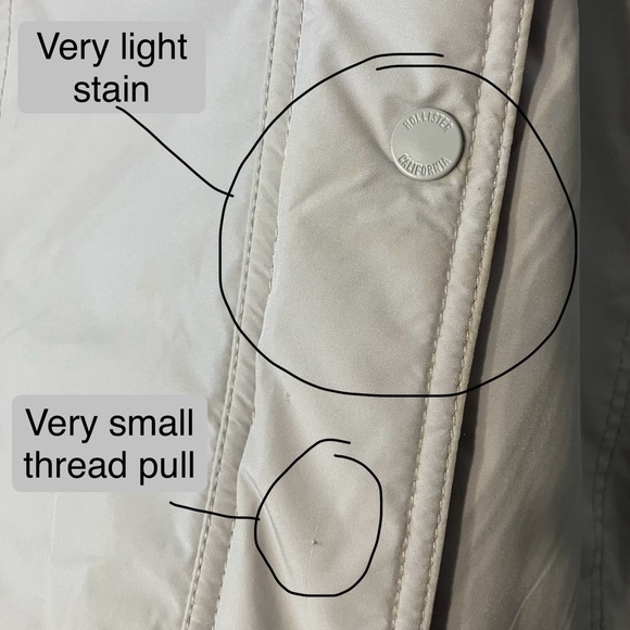 Hollister All-Weather Faux Fur-Lined Jacket - Stained - Gray / White - Women’s L - Picture 4 of 9